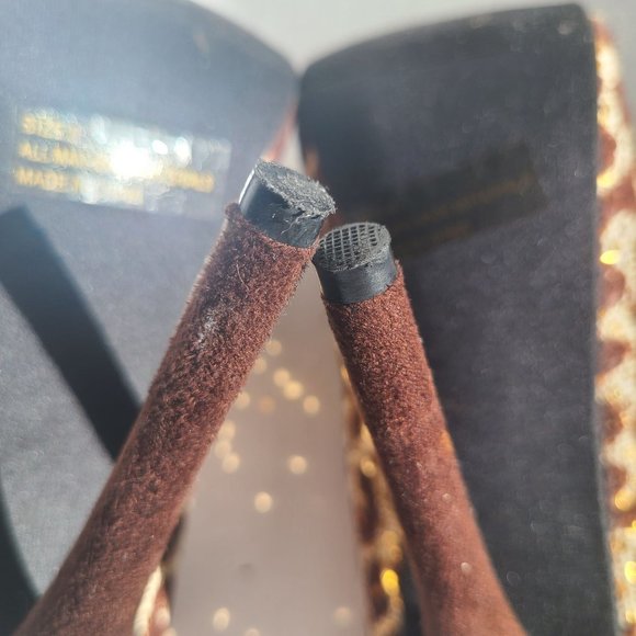 diva lounge women leopard peep toe heels,size 6 - Picture 12 of 13